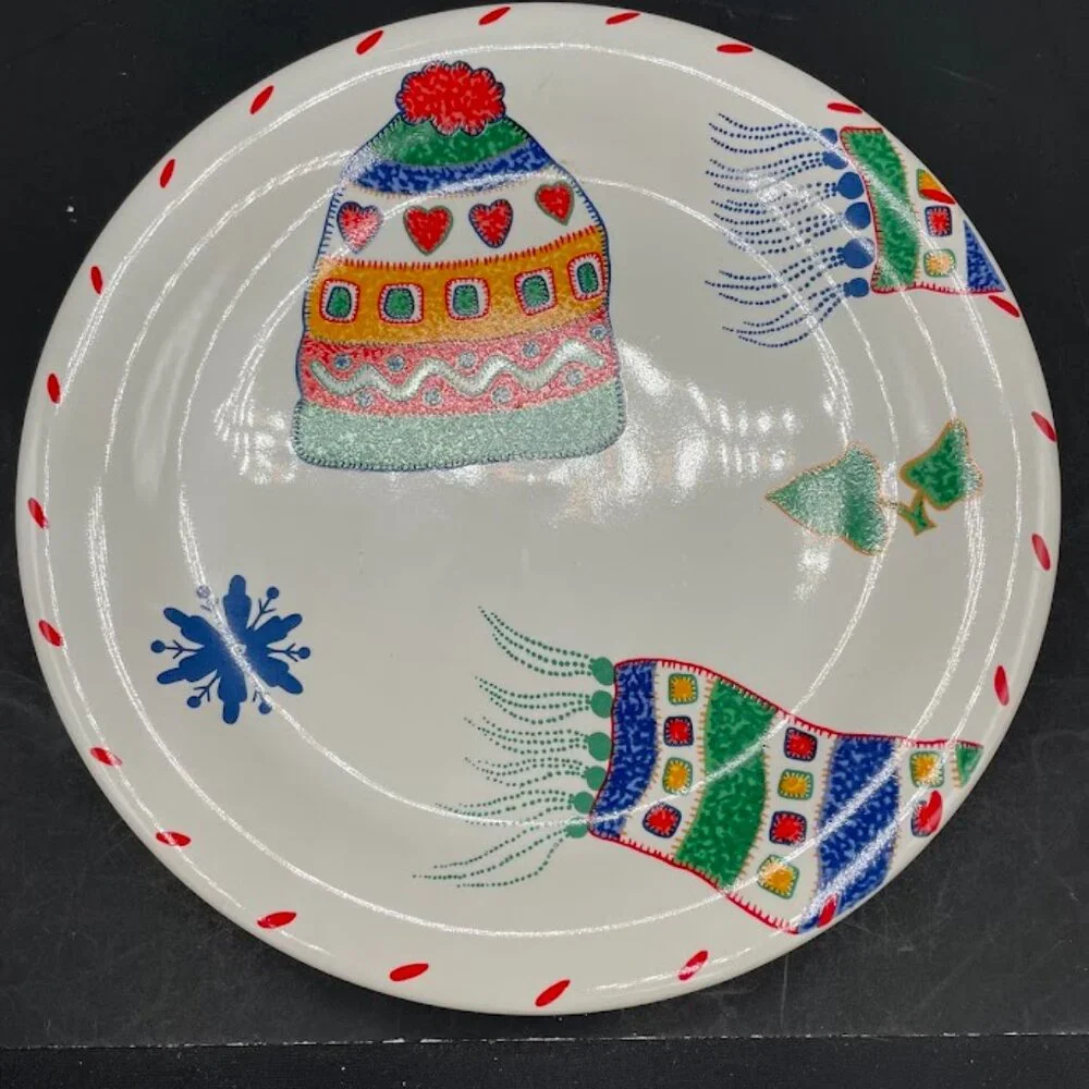 Crate & Barrel Julia Bullmore Christmas Holiday Colorful Plate and Mug Set